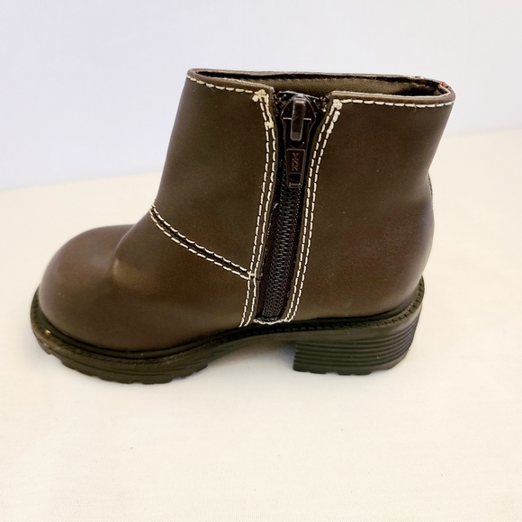 Toddler girls brown chuncky heel boots - Picture 4 of 11